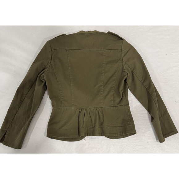 Military Style Olive Blazer Double Row Metal Button Jacket Regency Steampunk 8 - Picture 9 of 9